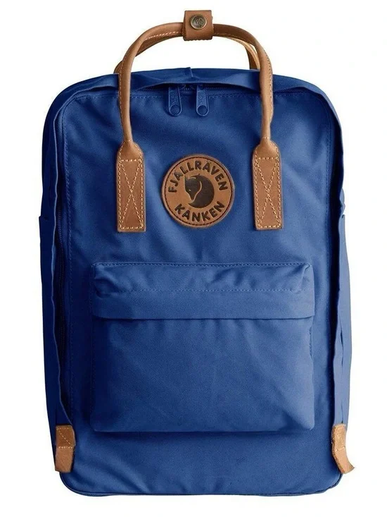 Fjallraven Kånken No. 2 | Leather Accent Blue Backpack w/ G-1000 Padding - Picture 10 of 10